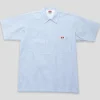 Ben Davis Striped 1/2 Zip Short-Sleeve Shirt - Blue