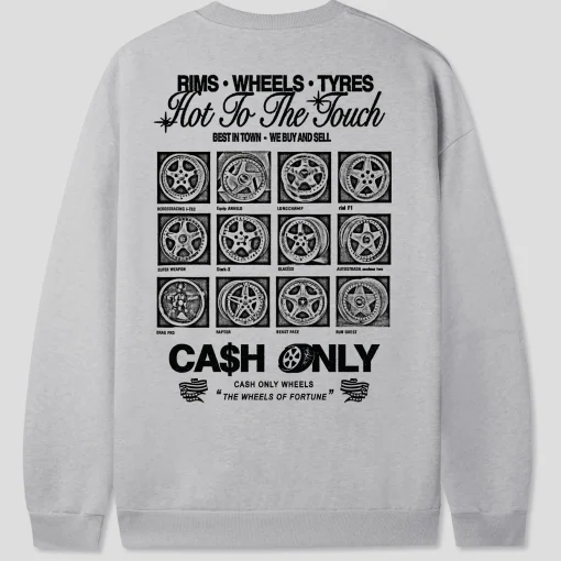 Cash Only Wheels Crewneck Sweatshirt - Ash