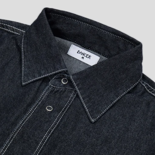 Dancer Double Pocket Shirt - Chambray Black