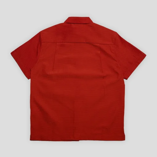 Hoddle Thorn Seersucker Short Sleeve Shirt - Rust