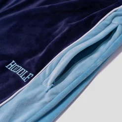 Hoddle Velour Track Pant - Blue / Navy