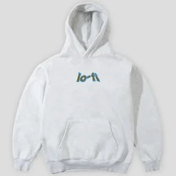 Lo-Fi Melt Logo Pullover Hood - Ash