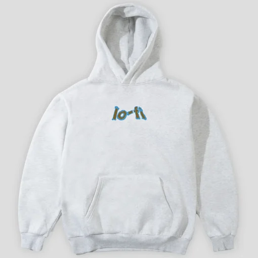 Lo-Fi Melt Logo Pullover Hood - Ash