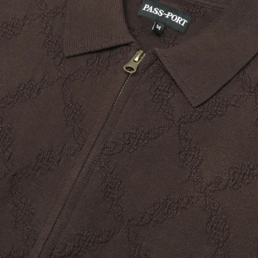 Pass~Port Brasco Zip Long Sleeve Knit - Choc