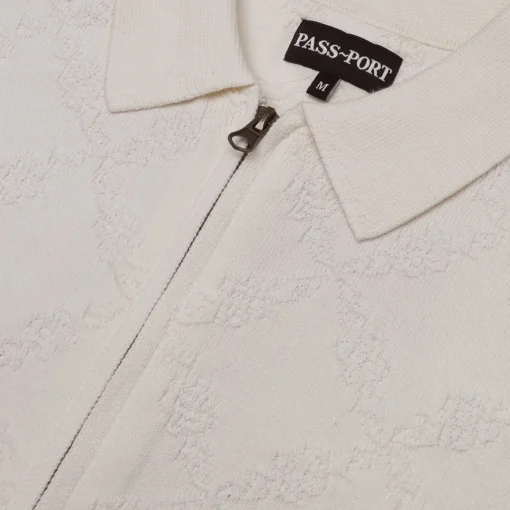 Pass~Port Brasco Zip Short Sleeve Knit - Cream