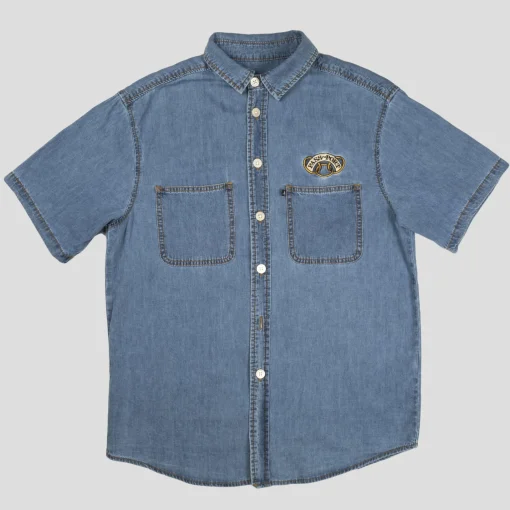 PASS~PORT "COMMUNAL RINGS" DENIM S/S SHIRT WASHED LIGHT DENIM