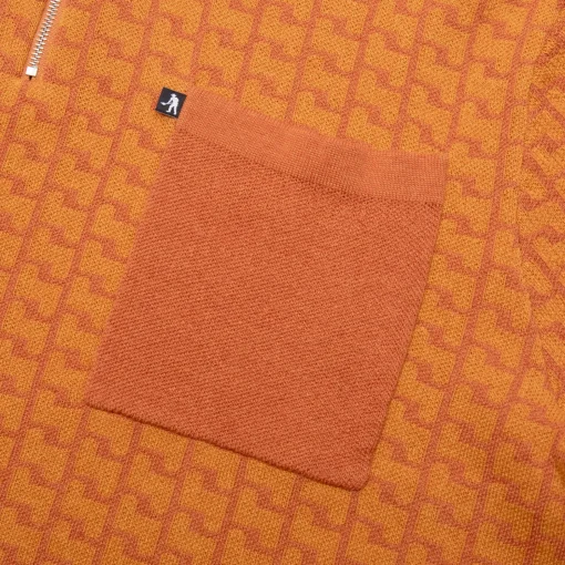 Pass~Port Drain Knit Polo - Burnt Orange