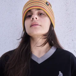 Pass~Port Organic Cotton Stripe Knit Beanie - Mustard Multi
