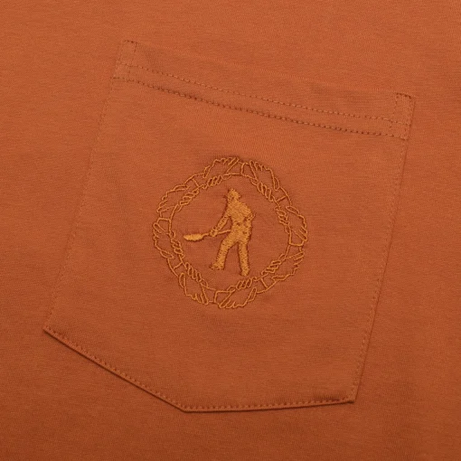 Pass~Port Organic Embroidery Pocket Tee - Burnt Orange
