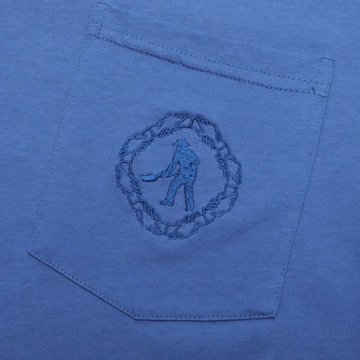 Pass~Port Organic Embroidery Pocket Tee - Royal Blue