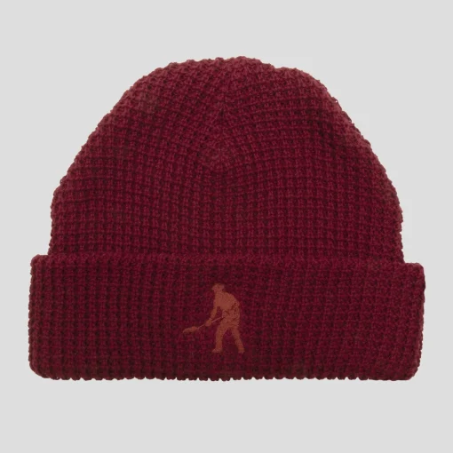 Pass~Port Organic Waffle Knit Beanie - Maroon