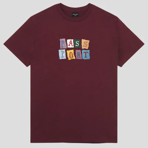 Pass~Port Patchwork Tee - Maroon