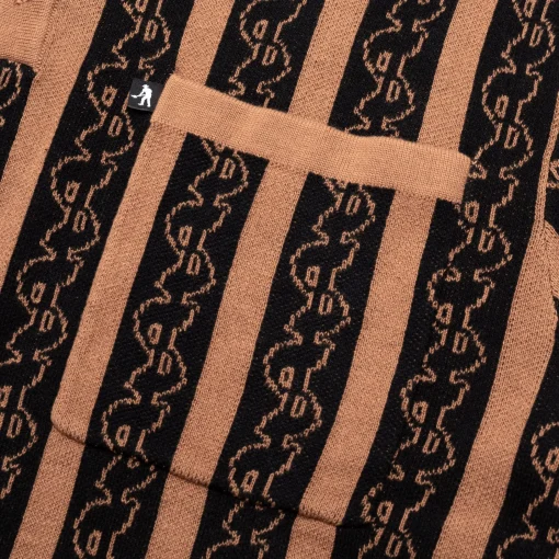 Pass~Port Pattoned Knit Polo - Caramel