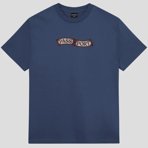 Pass~Port Red Flag Tee - Harbour Blue
