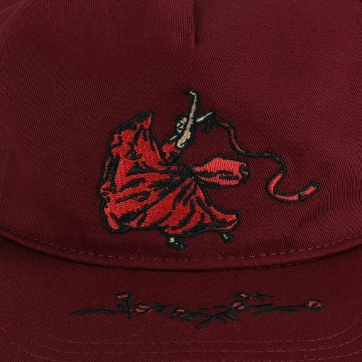 Pass~Port Red Flag Workers Cap - Maroon