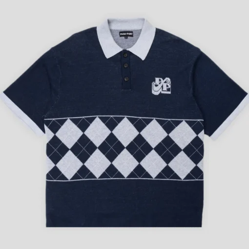 Pass~Port Tilde Stamp Knit Polo - Navy