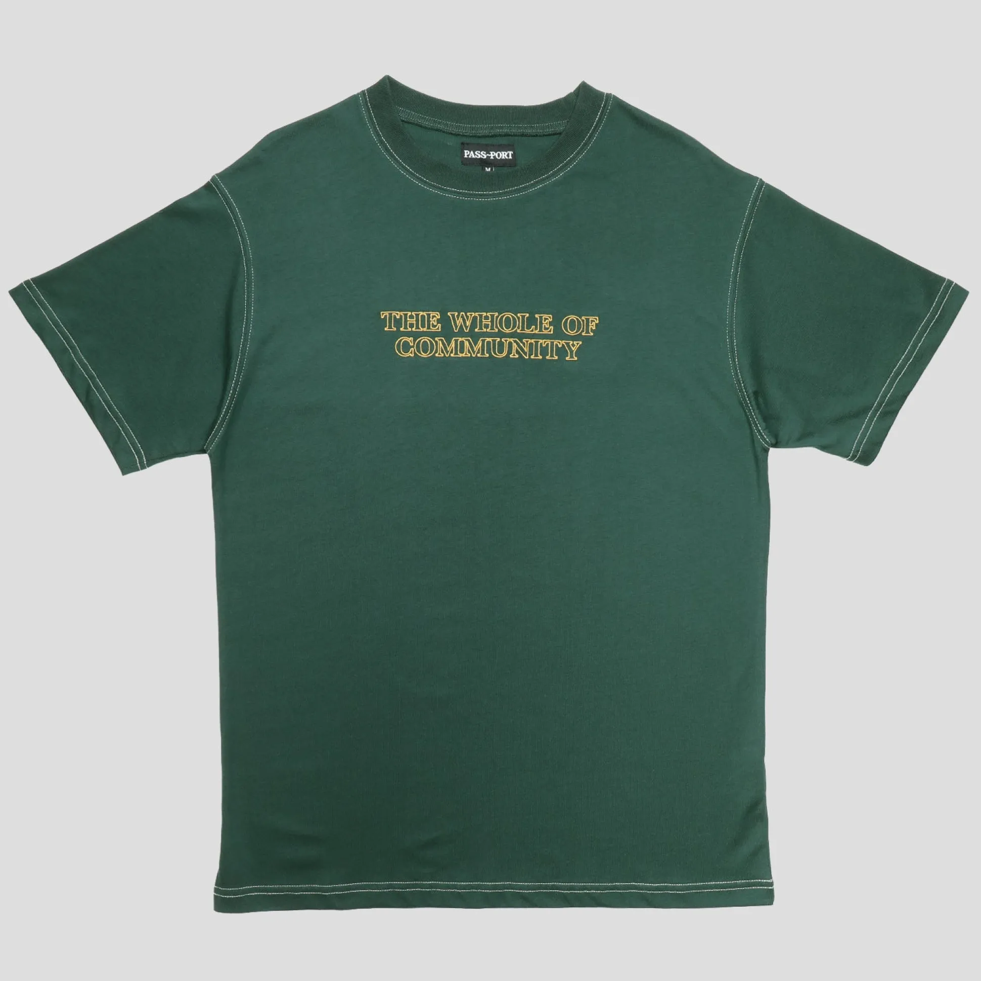Pass~Port Whole of Community Embroidery Organic Tee - Forest Green