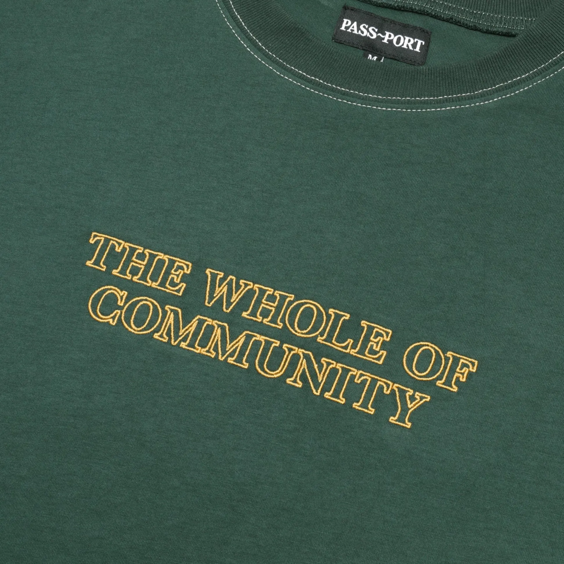 Pass~Port Whole of Community Embroidery Organic Tee - Forest Green