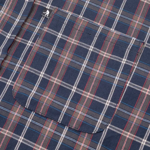 Pass~Port Workers Check Short Sleeve Shirt - Navy