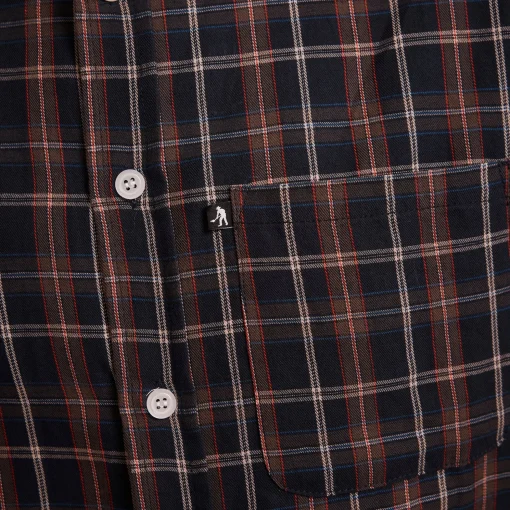Pass~Port Workers Check Short Sleeve Shirt - Navy