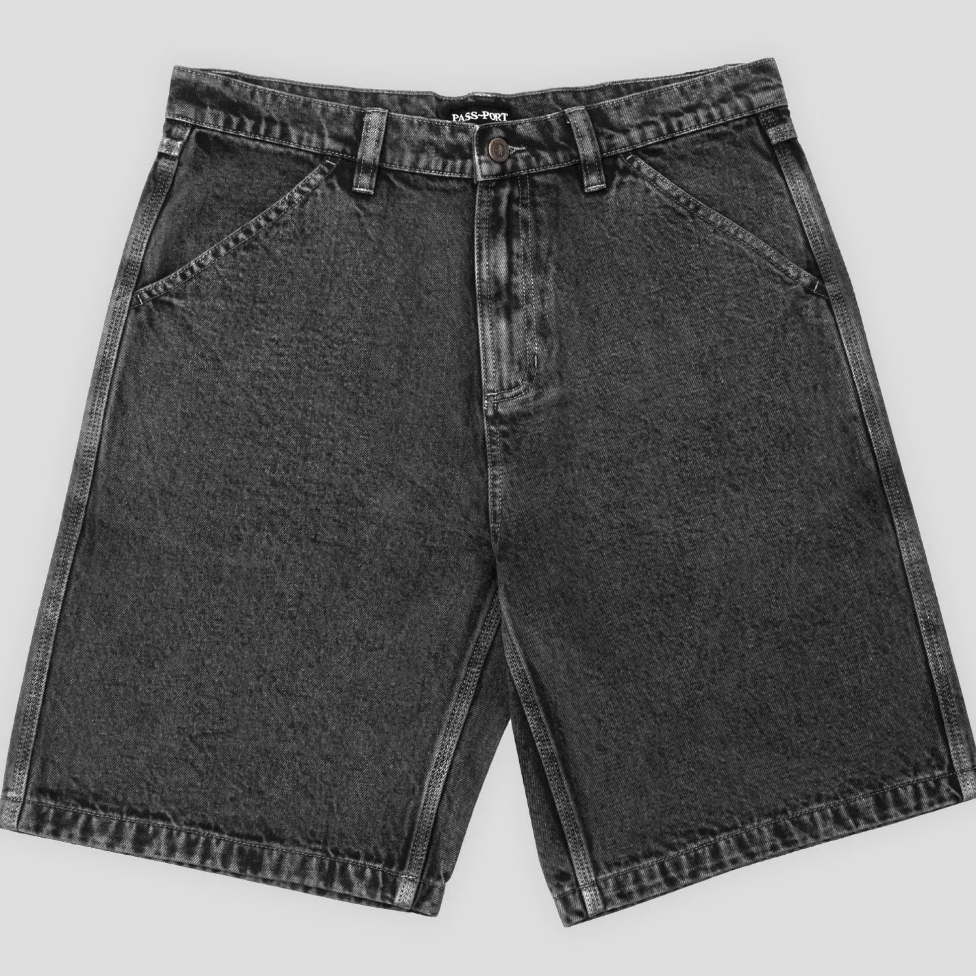 Pass~Port Workers Club Denim Short - Grey Over-Dye