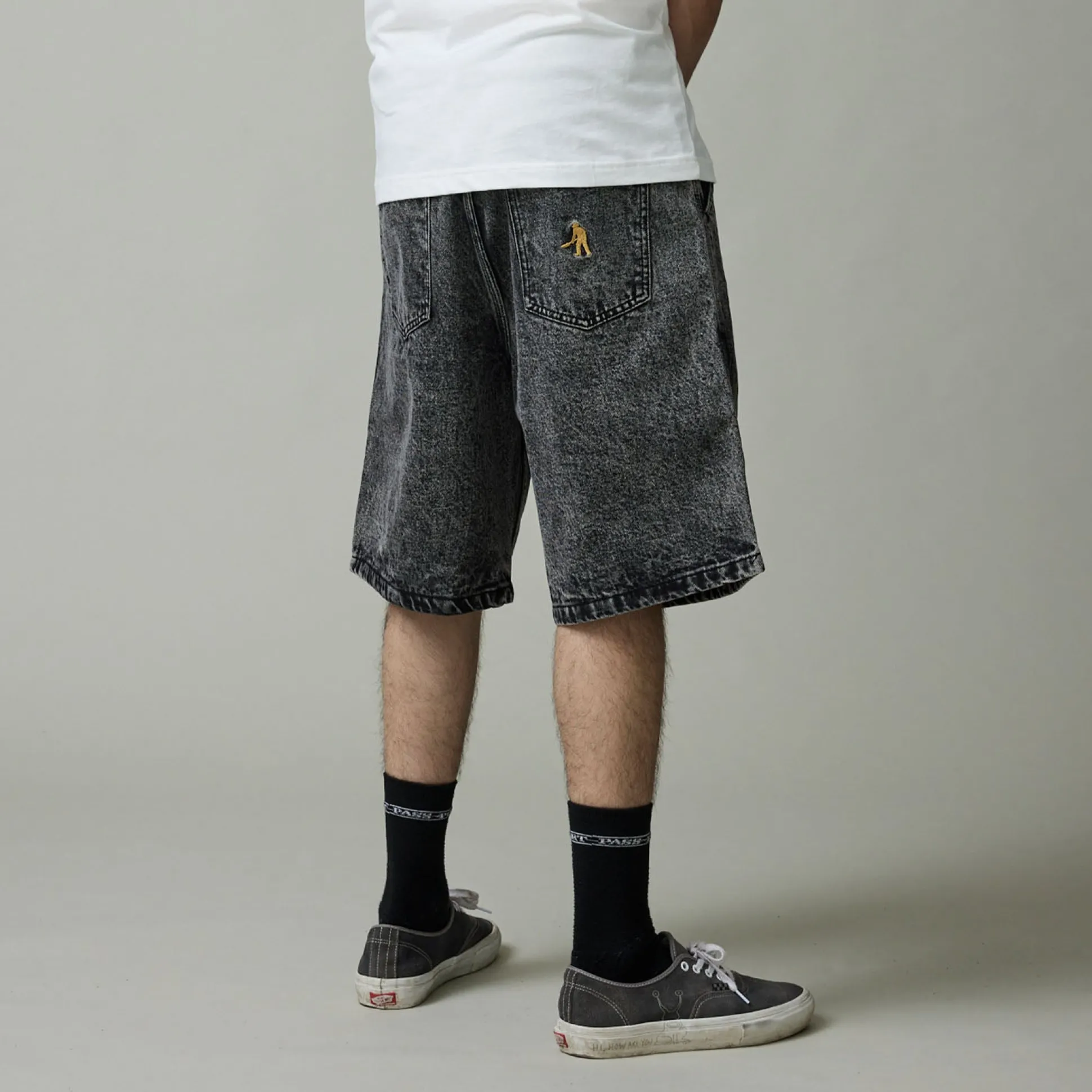 Pass~Port Workers Club Denim Short - Grey Over-Dye