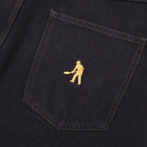 Pass~Port Workers Club Denim Jean - Washed Black / Brown Stitch