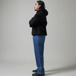 Pass~Port Workers Club Denim Jean - Washed Dark Indigo / Maroon Stitch