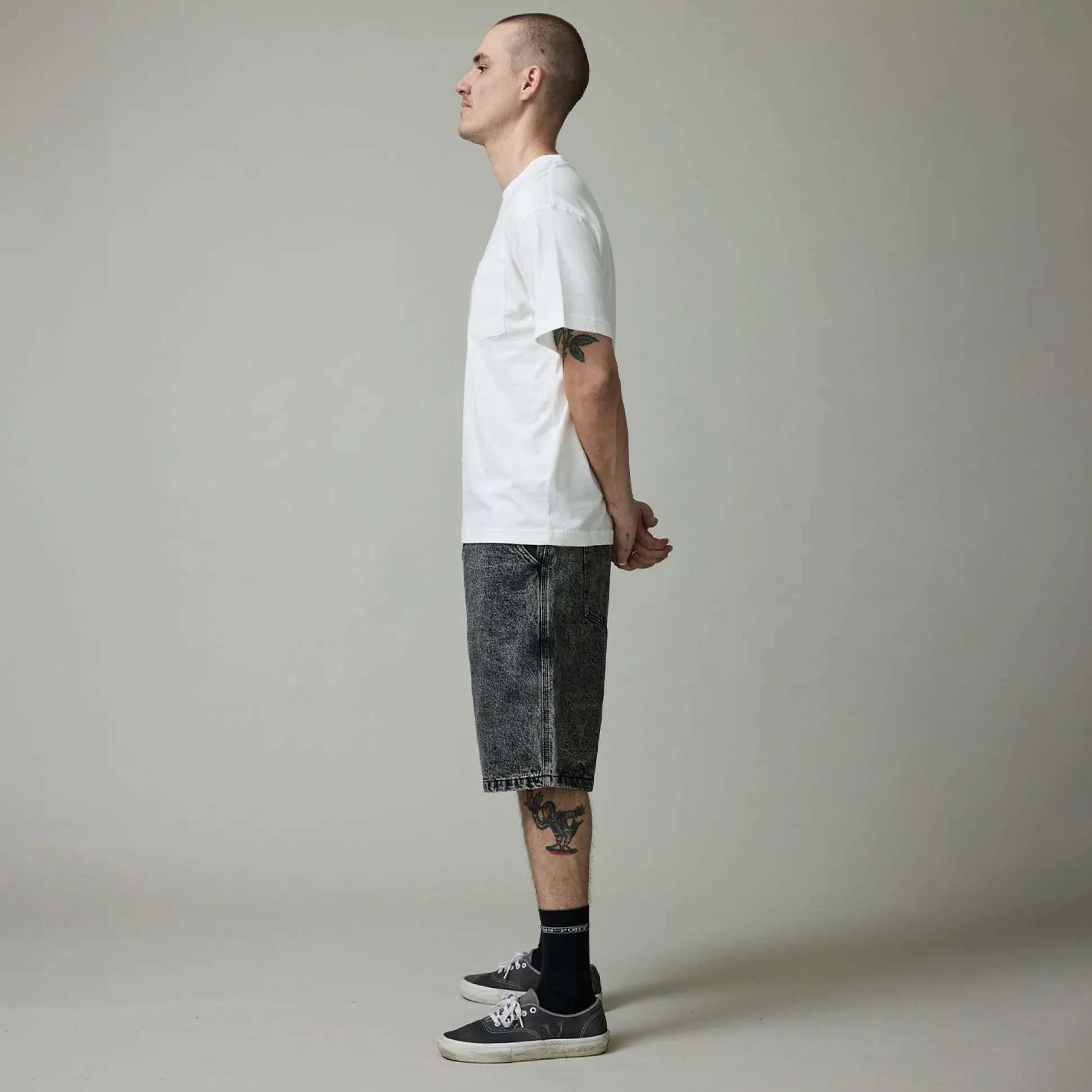 Pass~Port Workers Club Denim Short - Grey Over-Dye