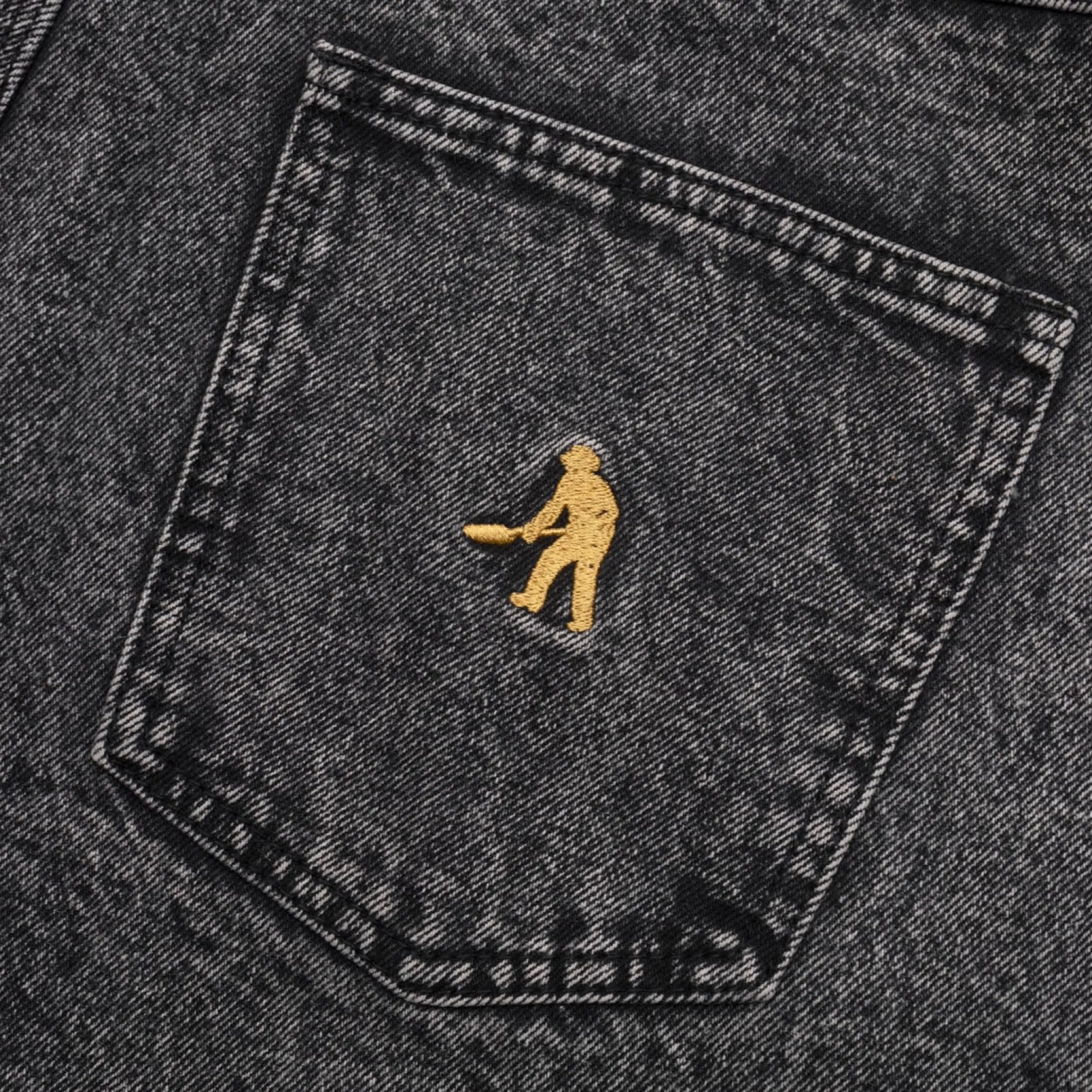 Pass~Port Workers Club Denim Short - Grey Over-Dye