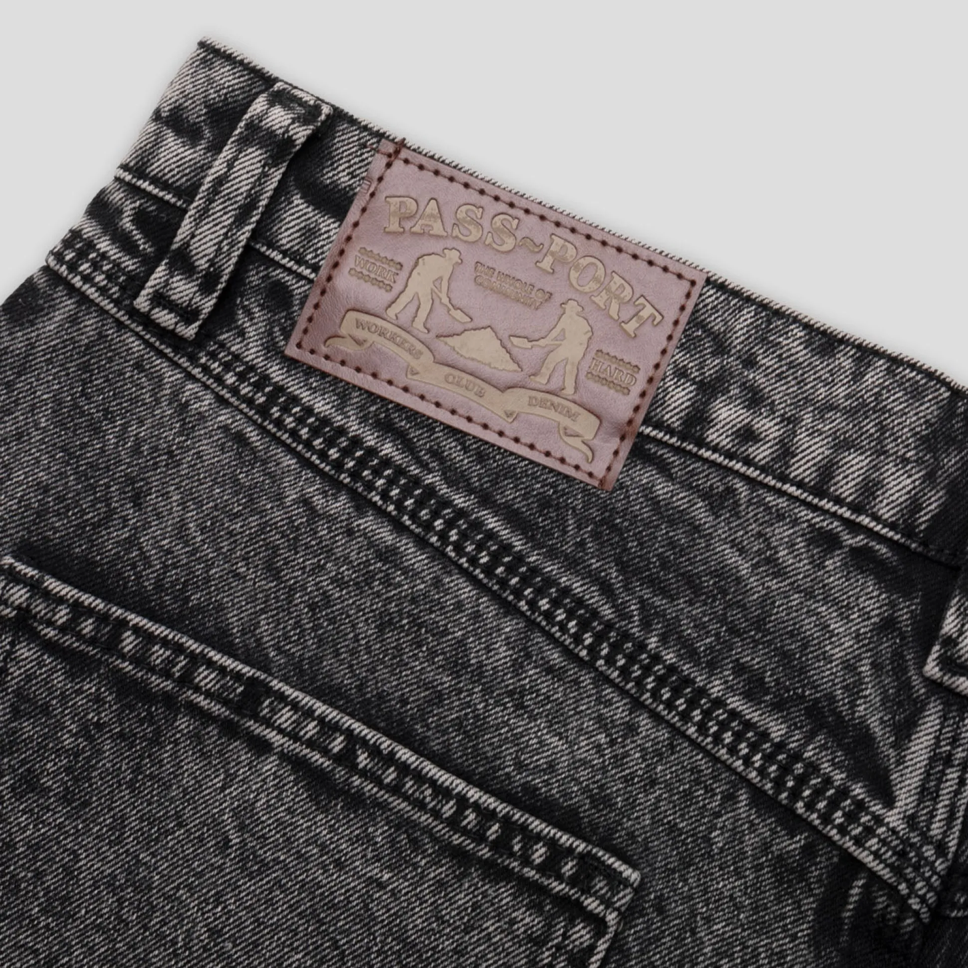 Pass~Port Workers Club Denim Short - Grey Over-Dye
