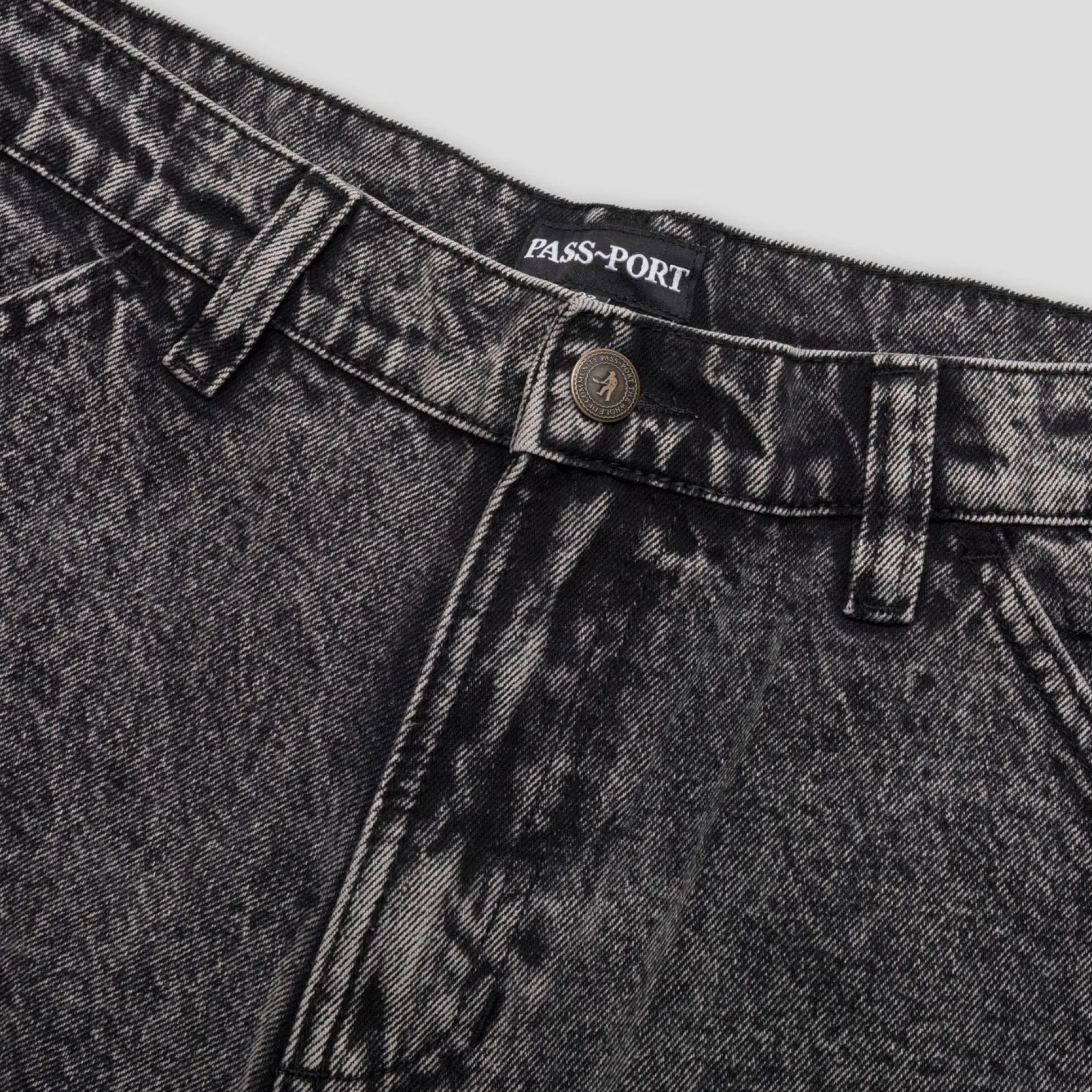 Pass~Port Workers Club Denim Short - Grey Over-Dye
