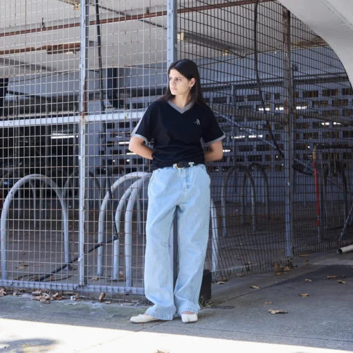 Pass~Port Workers Stripe Organic Cotton Jersey - Black / Grey