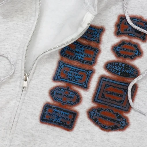 Pearls Ephemera Zip Hood - Ice Marle